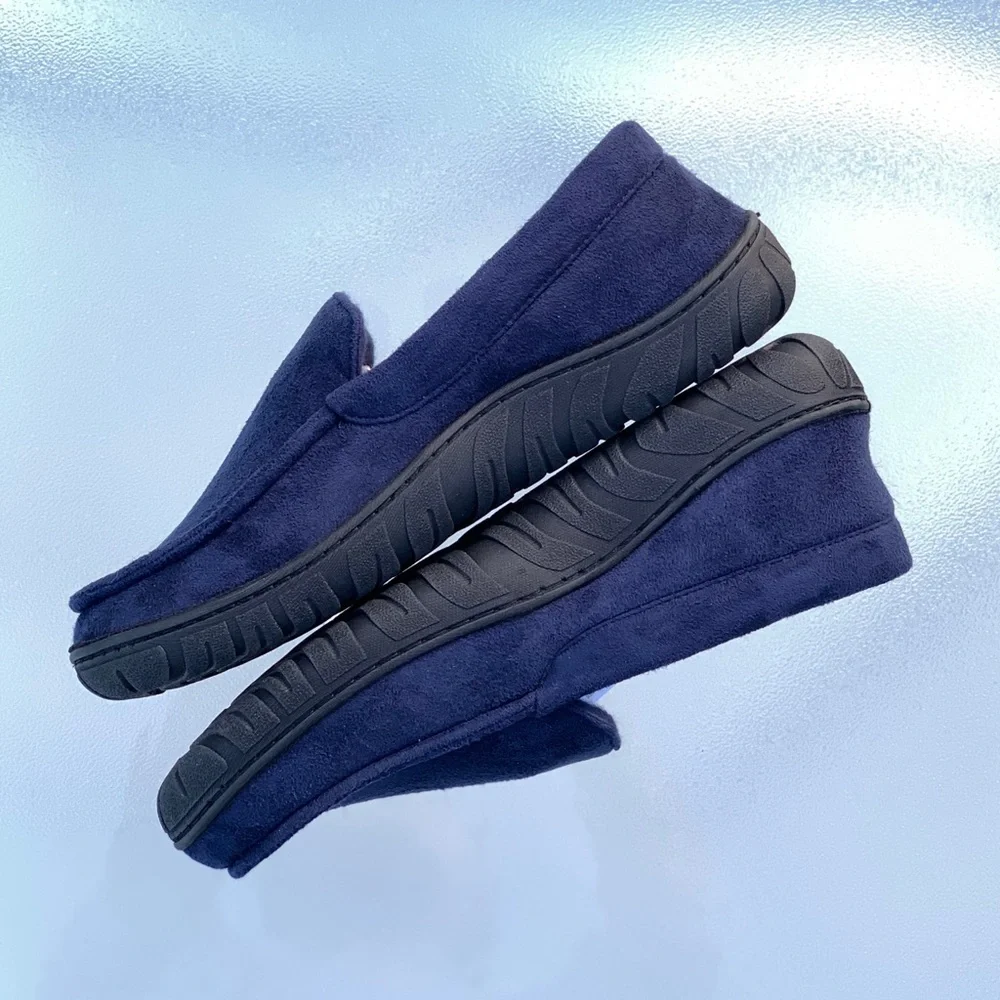 Men’s Totes Toasties Navy Blue Memory Foam Slippers ~ Medium 8-9
